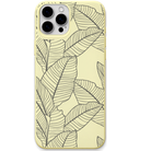 Tropical Leaves engraved silicone phone cover in Lemon Yellow