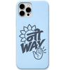 No Way Sunflower funny hindi english wordplay engraved silicone phone cover in Sky Blue