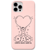 Das Bada Dil engraved pastel silicone phone cover in Blush Pink