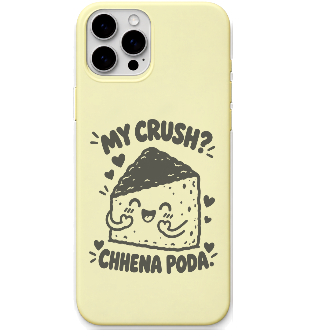 My Crush Chhena Poda engraved pastel silicone phone cover in Lemon Yellow