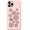 Circle of Calm circular mandala pattern engraved pastel silicone phone cover in Blush Pink