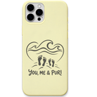 You Me & Puri engraved pastel silicone phone cover in Lemon Yellow