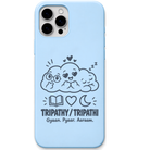 Tripathy Tripathi Gyaan Pyaar Aaraam engraved pastel silicone phone cover in Sky Blue
