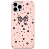 Statement Bow engraved silicone phone cover in Blush Pink