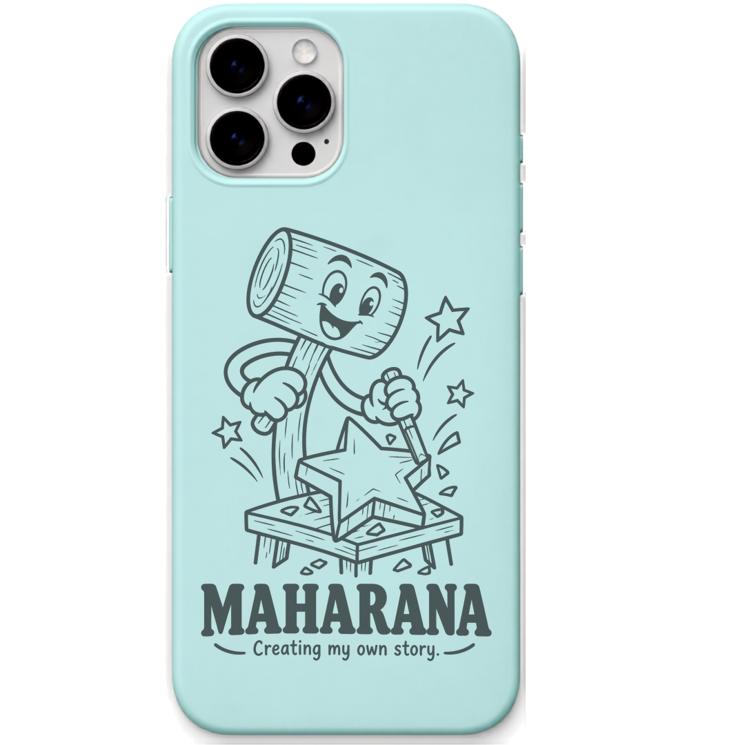 Maharana Creating My Own Story engraved pastel silicone phone cover in Mint Green