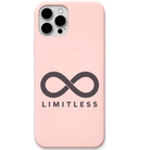 Limitless minimal infinity symbol engraved pastel silicone phone cover in Blush Pink