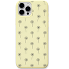 Dandelion Wishes engraved silicone phone cover in Lemon Yellow