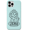Jena Brave Heart Lion engraved pastel silicone phone cover in Mint Green
