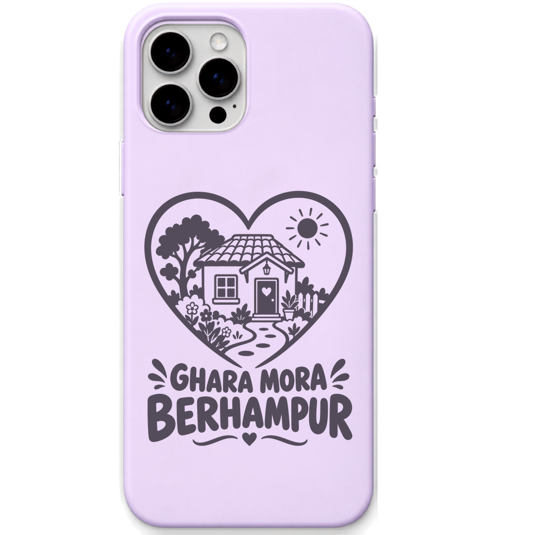 Ghara Mora Berhampur engraved pastel silicone phone cover in Lavender