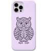 Midnight Owl ornamental owl engraved pastel silicone phone cover in Lavender