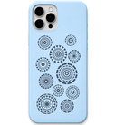 Circle of Calm circular mandala pattern engraved pastel silicone phone cover in Sky Blue