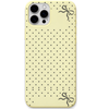 Polka Ribbon Frame engraved silicone phone cover in Lemon Yellow