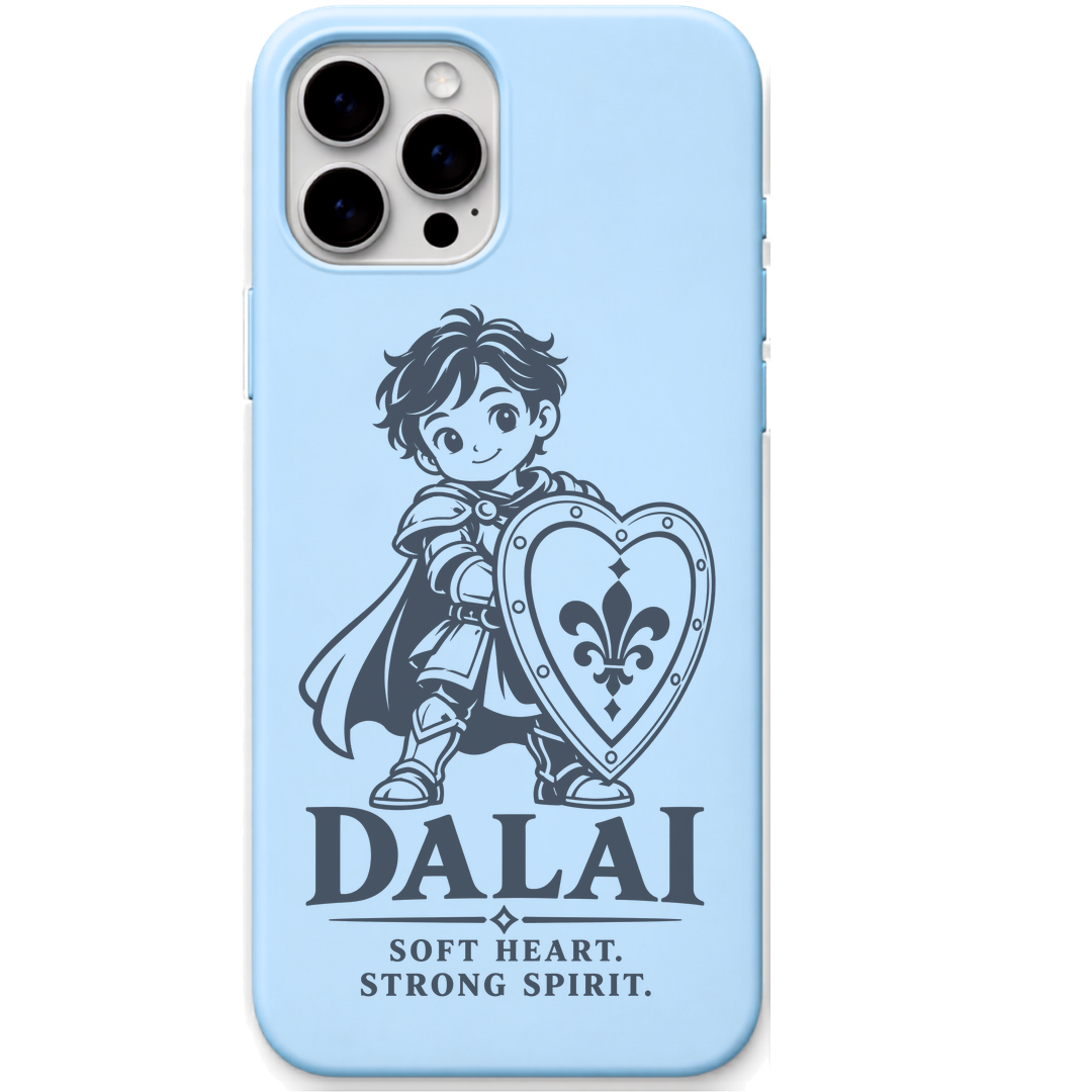 Dalai Soft Heart Strong Spirit engraved pastel silicone phone cover in Sky Blue