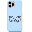 Bloom Beyond Limits floral infinity engraved pastel silicone phone cover in Sky Blue