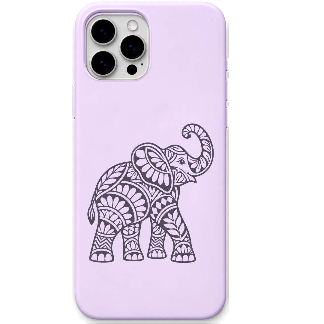 Gentle Giant Elephant ornamental elephant engraved pastel silicone phone cover in Lavender