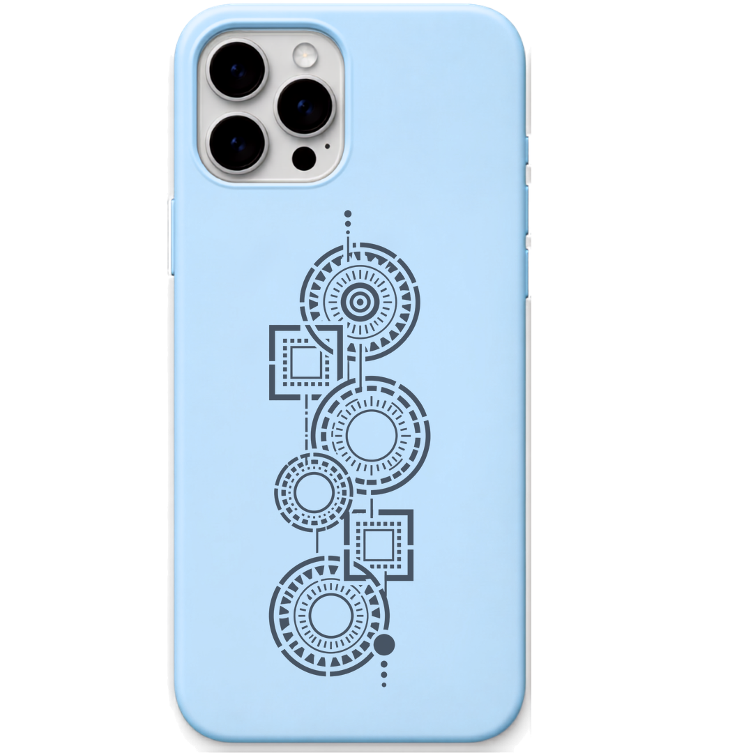 Find Your Balance minimal geometric stack engraved pastel silicone phone cover in Sky Blue