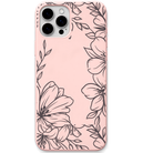 Bloom Frame engraved silicone phone cover in Blush Pink
