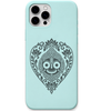 Heart Full of Jagannath engraved pastel silicone phone cover in Mint Green