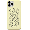Penguin Huddle cute penguin pattern engraved pastel silicone phone cover in Lemon Yellow