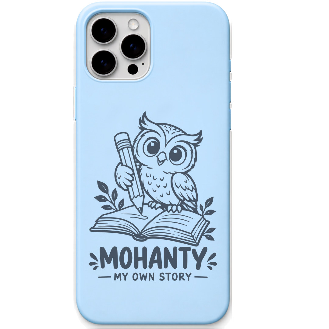 Mohanty My Own Story engraved pastel silicone phone cover in Sky Blue