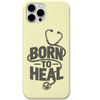 Born To Heal engraved silicone phone cover in Lemon Yellow