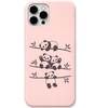Panda Branch Club pandas on branches engraved pastel silicone phone cover in Blush Pink
