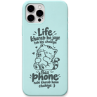 Life Kharab Phone Nahi phone first cat meme engraved silicone phone cover in Mint Green