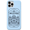 Jeypore Royal at Heart engraved pastel silicone phone cover in Sky Blue