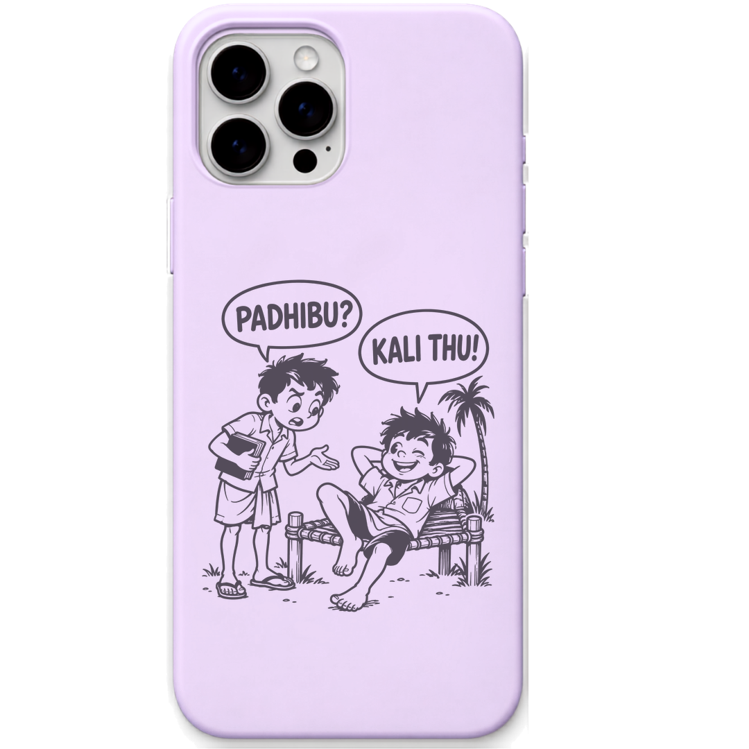 Padhibu Kali Thu Village Bestie Banter engraved pastel silicone phone cover in Lavender