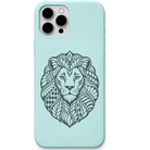 Quiet Courage Lion ornamental lion engraved pastel silicone phone cover in Mint Green