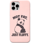Fluffy Obviously Panda funny fluffy panda quote engraved pastel silicone phone cover in Blush Pink
