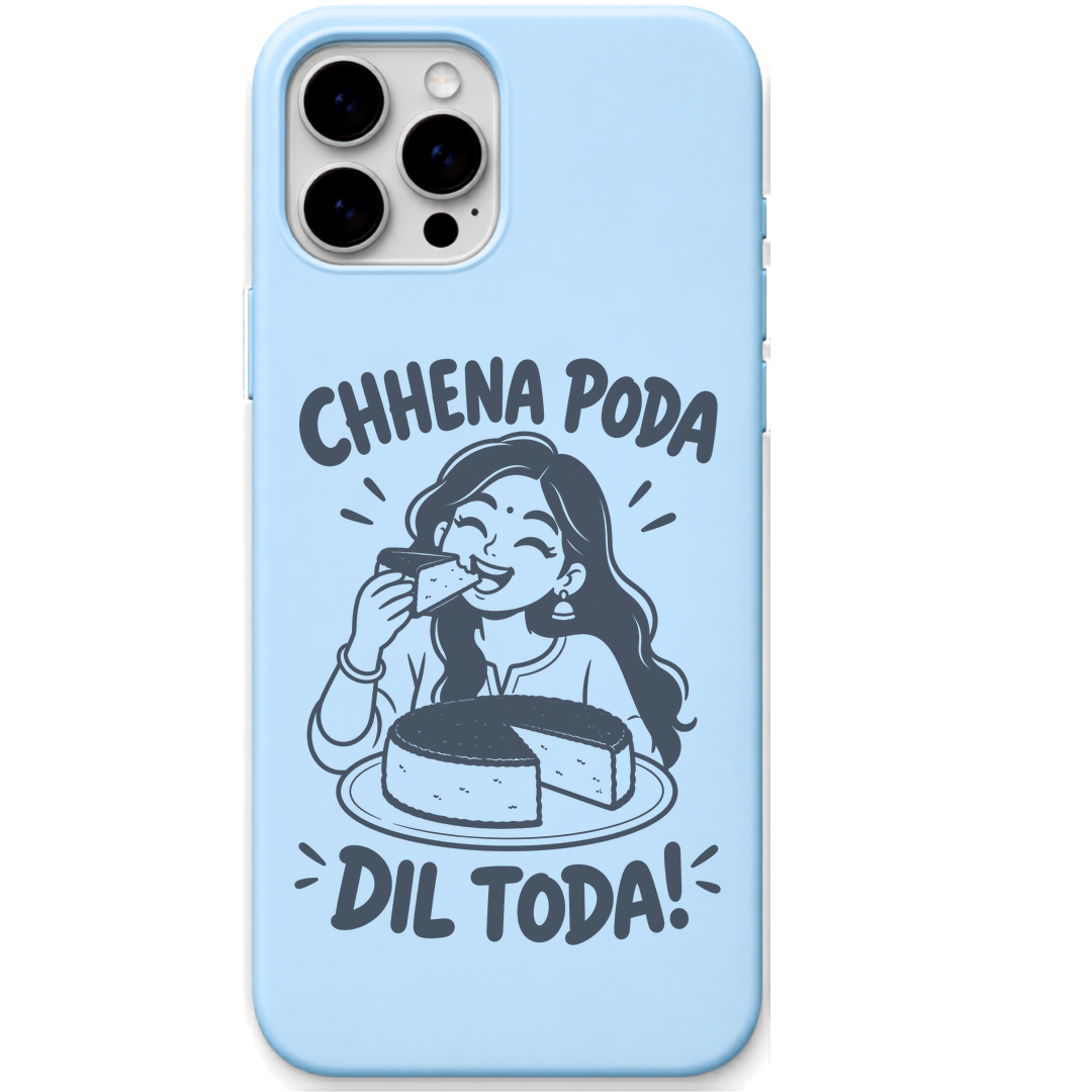 Chhena Poda Dil Toda engraved pastel silicone phone cover in Sky Blue