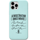Legendary Doctor Handwriting engraved silicone phone cover in Mint Green