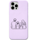 Together Is Home family together line art engraved pastel silicone phone cover in Lavender