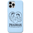Pradhan Family First engraved pastel silicone phone cover in Sky Blue