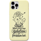 Har Solution Ka Problem funny overthinking quote engraved silicone phone cover in Lemon Yellow