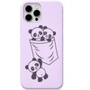 Pocket Besties Pandas pandas pocket illustration engraved pastel silicone phone cover in Lavender