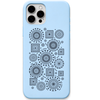 Perfectly Different mixed geometry pattern engraved pastel silicone phone cover in Sky Blue