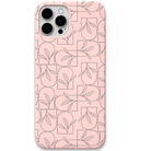 Botanical Geometry engraved silicone phone cover in Blush Pink