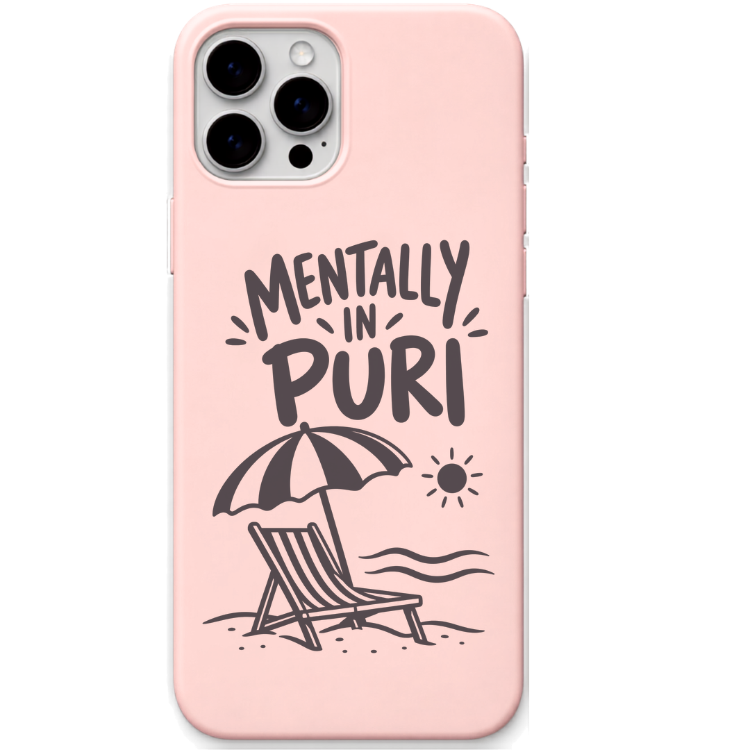Mentally in Puri engraved pastel silicone phone cover in Blush Pink