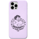 Mohanty Big Heart Energy engraved pastel silicone phone cover in Lavender