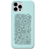 Organised Chaos circle square pattern engraved pastel silicone phone cover in Mint Green