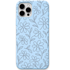 Soft Bloom engraved silicone phone cover in Sky Blue