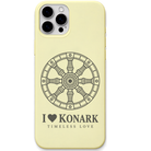 Konark Timeless Love engraved pastel silicone phone cover in Lemon Yellow