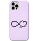 Forever Connected heart infinity engraved pastel silicone phone cover in Lavender