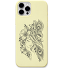 Floral Muse floral woman line art engraved pastel silicone phone cover in Lemon Yellow
