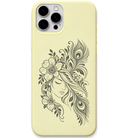 Floral Muse floral woman line art engraved pastel silicone phone cover in Lemon Yellow