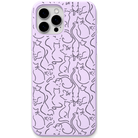 Cat Companions engraved silicone phone cover in Lavender