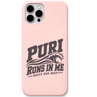 Puri Runs in Me engraved pastel silicone phone cover in Blush Pink