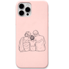 Spoilt With Love parents daughter line art engraved pastel silicone phone cover in Blush Pink
